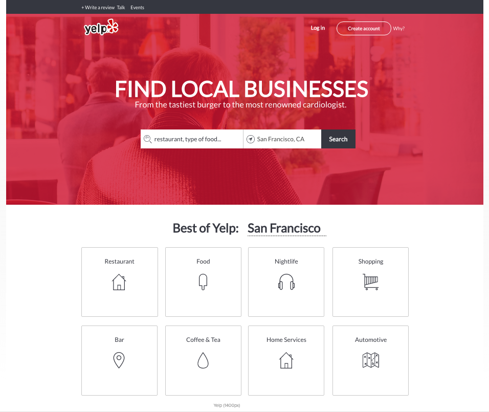 Yelp Redesign Hi-Fi Prototype (internal exercise)
