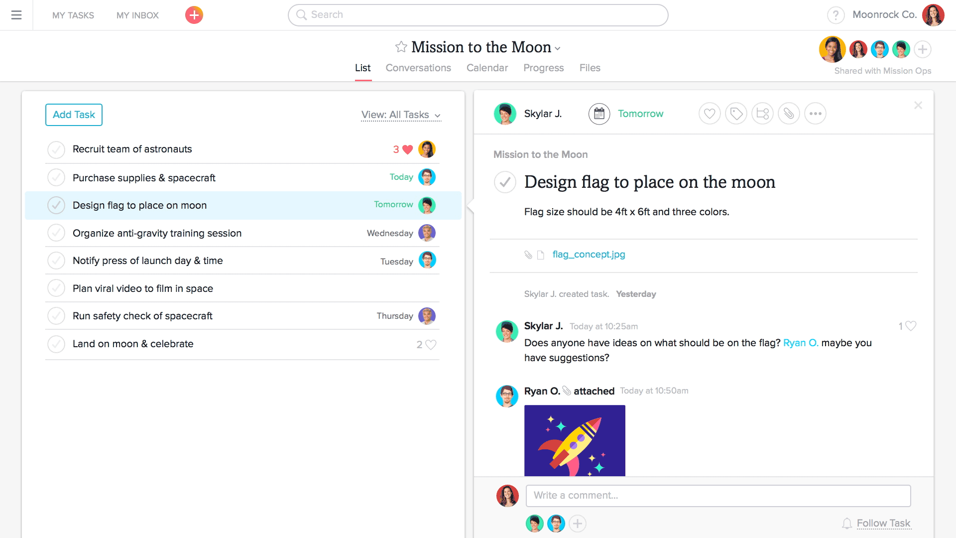Task completion animation in Asana